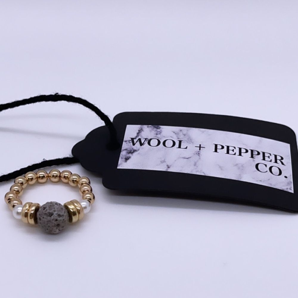 NWT Wool + Pepper Co. Lava Rock Stackable Ring